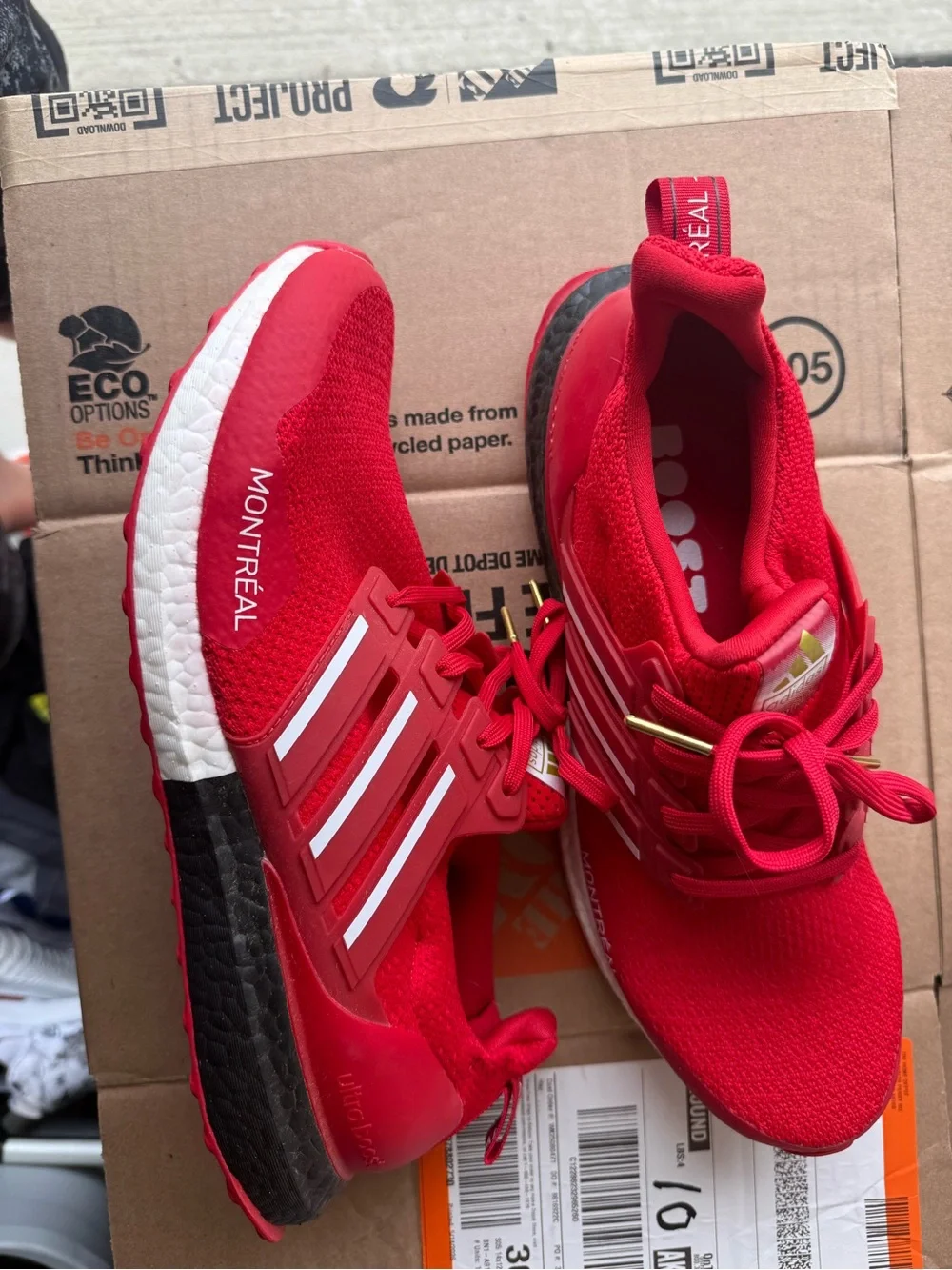 adidas Men’s Montréal Athletic Shoes - Red & White - 11.5